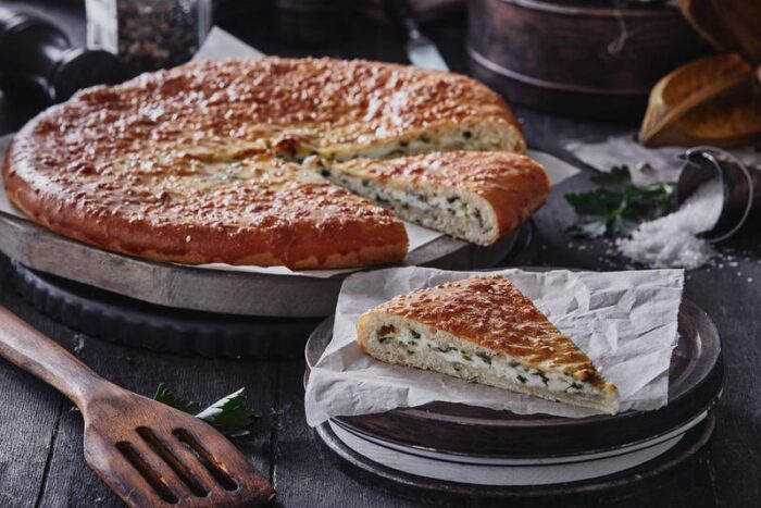 Осетинский пирог с сыром и зеленью